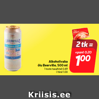 Allahindlus - Alkoholivaba õlu Beerville, 500 ml