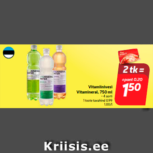 Allahindlus - Vitamiinivesi Vitamineral, 750 ml