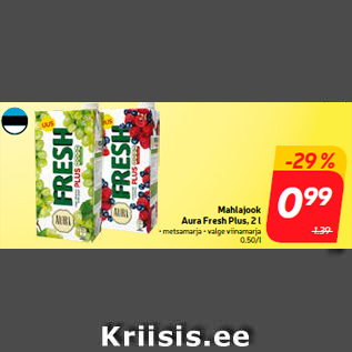 Allahindlus - Mahlajook Aura Fresh Plus, 2 l