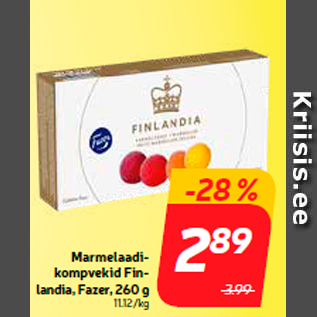 Allahindlus - Marmelaadikompvekid Finlandia, Fazer, 260 g