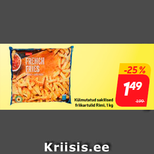 Allahindlus - Külmutatud sakilised friikartulid Rimi, 1 kg