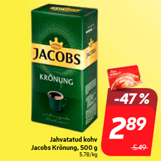 Allahindlus - Jahvatatud kohv Jacobs Krönung, 500 g