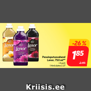 Allahindlus - Pesuloputusvahend Lenor, 750 ml**