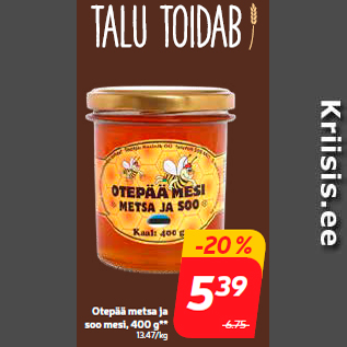 Allahindlus - Otepää metsa ja soo mesi, 400 g**