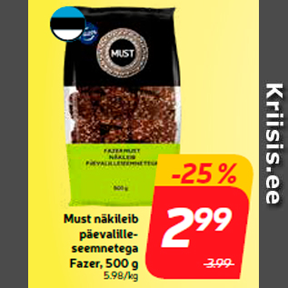 Allahindlus - Must näkileib päevalilleseemnetega Fazer, 500 g