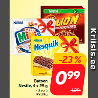 Allahindlus - Batoon Nestle, 4 x 25 g