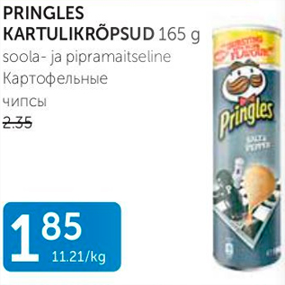 Allahindlus - PRINGLES KARTULIKRÕPSUD 165 G