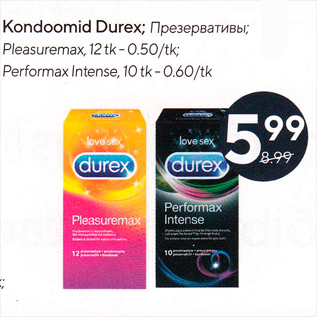 Allahindlus - Kondoomid Durex