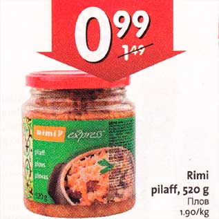 Allahindlus - Rimi pilaff, 520g