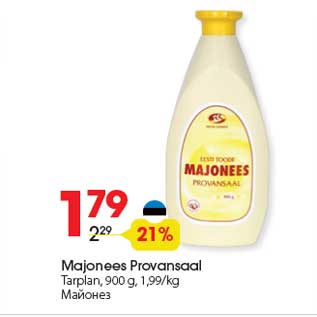 Allahindlus - Majonees Provansaal Tarplan, 900 g, 1,99/kg