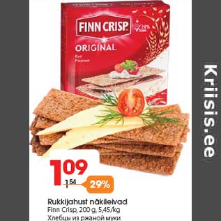 Allahindlus - Rukkijahust näkileivad Finn Crisp, 200 g, 5,45/kg