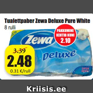 Allahindlus - Tualettpaber Zewa Deluxe Pure White