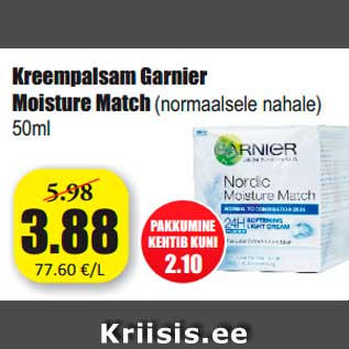 Allahindlus - Kreempalsam Garnier Moisture Match