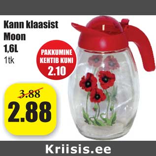 Allahindlus - Kann klaasist Moon 1,6L 1tk