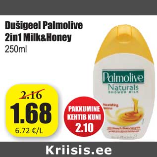 Allahindlus - Dušigeel Palmolive 2in1 MilkaHoney