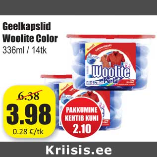 Allahindlus - Geelkapslid Woolite Color 336ml / 14tk