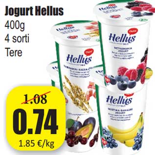 Allahindlus - Jogurt Hellus 400g 4 sorti Tere