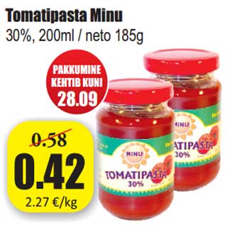 Allahindlus - Tomatipasta Minu 30%, 200ml / neto 185g