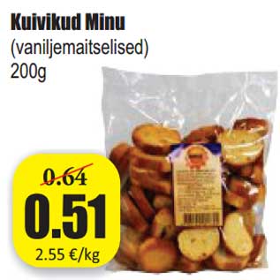 Allahindlus - Kuivikud Minu (vaniljemaitselised) 200g