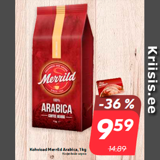 Allahindlus - Kohvioad Merrild Arabica, 1 kg