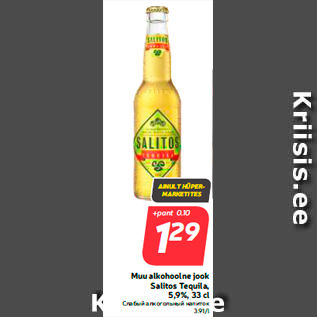 Allahindlus - Muu alkohoolne jook Salitos Tequila, 5,9%, 33 cl