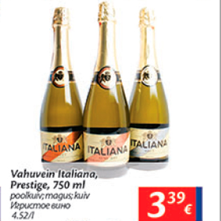 Allahindlus - Vahuvein Italiana, Prestige, 750 ml