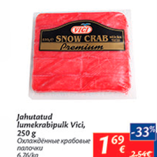 Allahindlus - Jahutatud lumekrabipulk Vici, 250 g