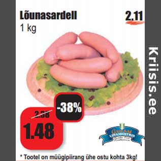 Allahindlus - Lõunasardell 1 kg