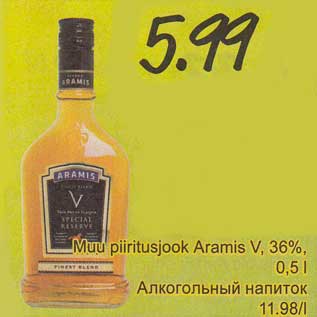 Allahindlus - Muu piiritusjook Aramis V, 36%, 0,5 l