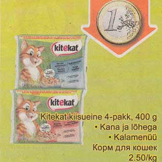 Allahindlus - Kitekat kiisueine 4-pakk, 400 g