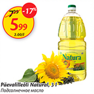 Allahindlus - Päevalilleõli Natural, 3 l