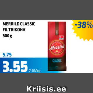 Allahindlus - MERRILD CLASSIC FILTRIKOHV 500 g