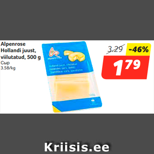 Allahindlus - Alpenrose Hollandi juust, viilutatud, 500 g