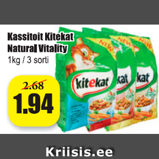 Allahindlus - Kassitoit Kitekat Natural Vitality