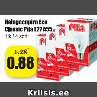 Allahindlus - Halogeenpirn Ecvo Classic Pila E27 A55