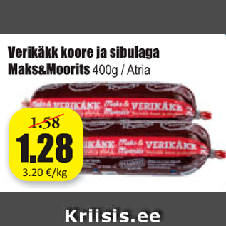 Allahindlus - Verikäkk koore ja sibulaga Maks&Moorits