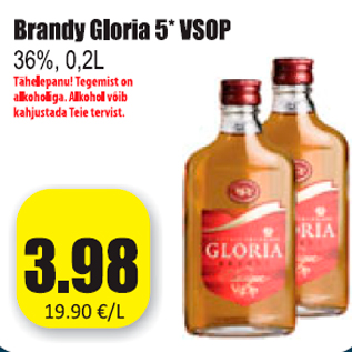 Allahindlus - Brandy Gloria 5* VSOP