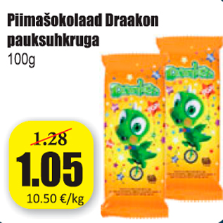 Allahindlus - Piimašokolaad Draakon pauksuhkruga 100 g