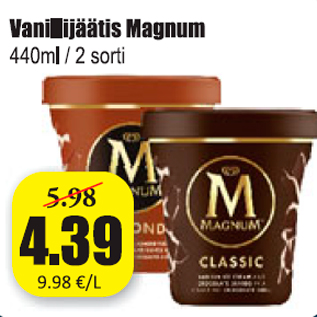 Allahindlus - Vanillijäätis Magnum