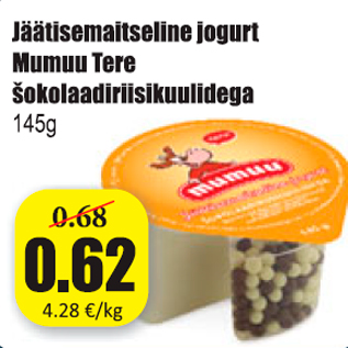 Allahindlus - Jäätisemaitseline jogurt Mumuu Tere šokolaadiriisikuulidega 145 g