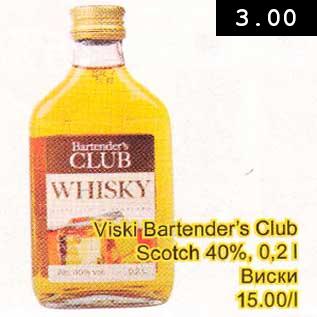 Allahindlus - Viski Bartender"s Club Scotch 40%, 0,2 l