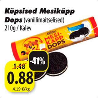 Allahindlus - Küpsised Mesikäpp Dops (vanillimaitselised) 210 g