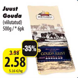 Allahindlus - Juust Gouda (viilutatud) 500 g