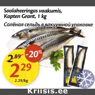 Allahindlus - Soolaheeringas vaakumis, Kapten Grant, 1 kg