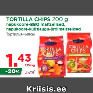 Allahindlus - TORTILLA CHIPS 200 g