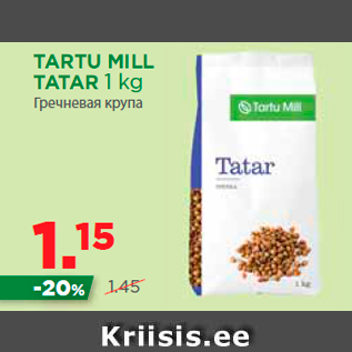 Allahindlus - TARTU MILL TATAR 1 kg