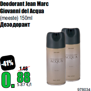 Allahindlus - Deodorant Jean Marc Giovanni del Acqua