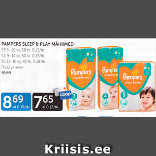 Allahindlus - PAMPERS SLEEP & PLAY MÄHKMED