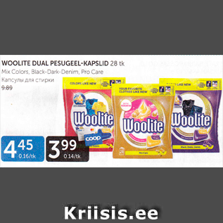 Allahindlus - WOOLITE DUAL PESUGEEL-KAPSLID 28 TK