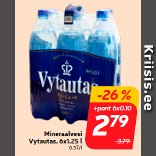 Allahindlus - Mineraalvesi Vytautas, 6x1,25 l